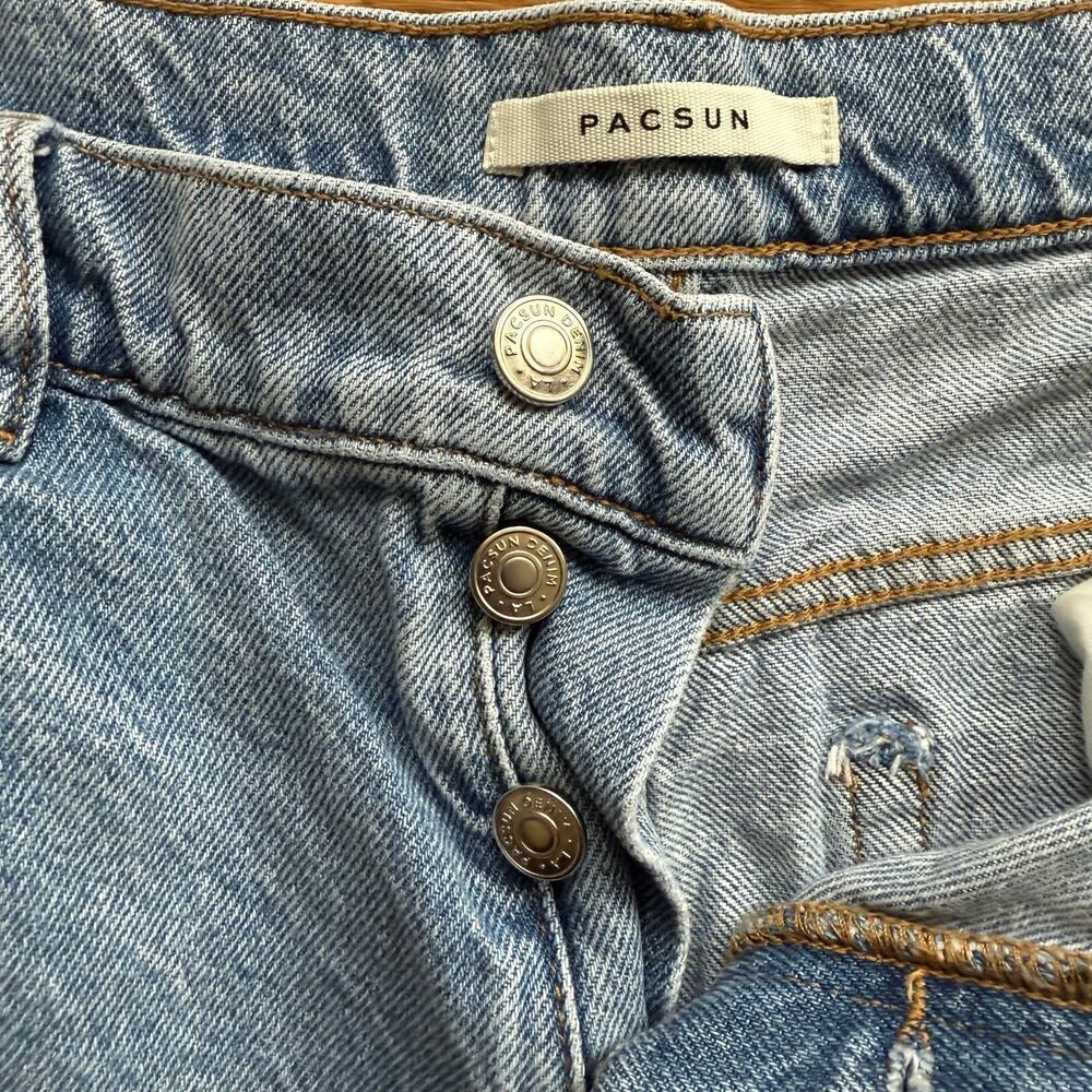 Pacsun Baggy Jean Wide Leg Distressed Denim Size 30 90's Retro High Rise Grunge - Picture 4 of 14